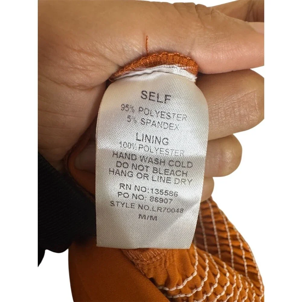 Fashion Nova Jumpsuit Womens Size M orange brown Strapless Sweetheart Wide-Leg - Picture 6 of 7